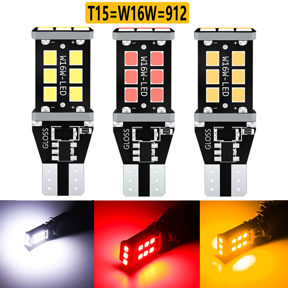 2PCS T15 T16 W16W 921 912 LED  - огляд і ціна Ludwigia Super Red